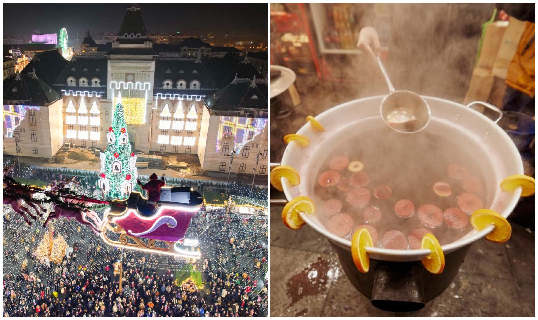 Cât costă un pahar de vin fiert și o porție de fasole cu ciolan la Târgul de Crăciun din Craiova, în 2025