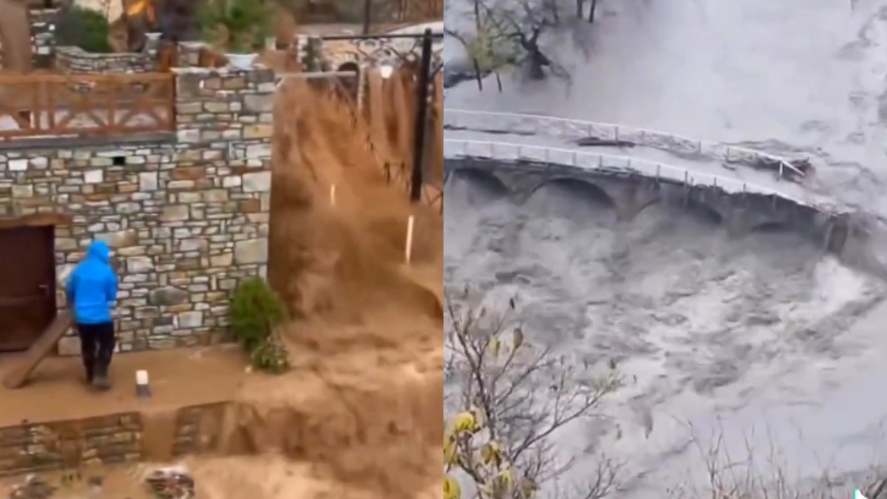 Inundații în Thassos, insula preferată din Grecia a românilor. Ciclonul Adel face ravagii, regiunea Atena a fost plasată sub stare de urgență hidrologică VIDEO