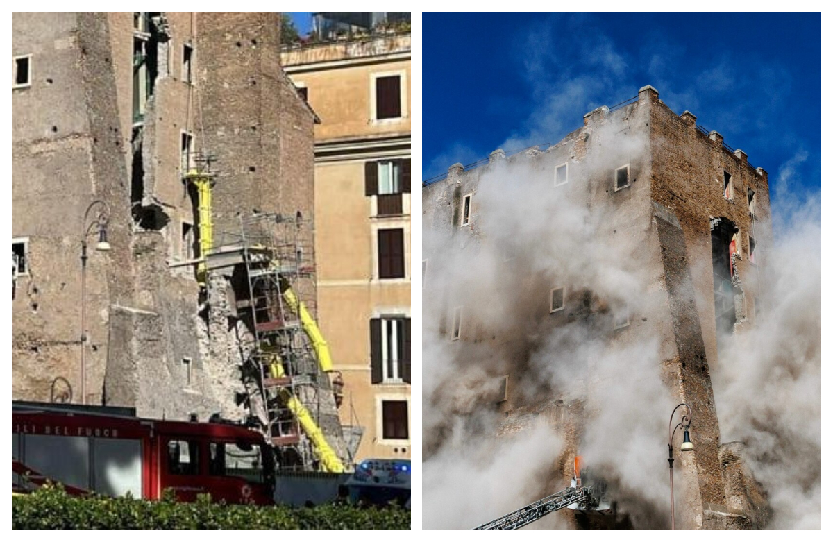 Românul prins sub dărâmături după prăbușirea unui turn medieval din Roma a murit