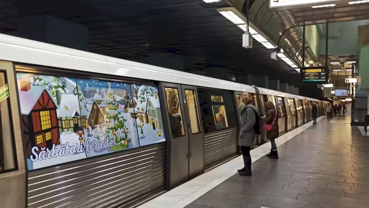 Metrorex pune în circulație metroul lui Moș Crăciun. Va circula pe Magistralele 1 și 3