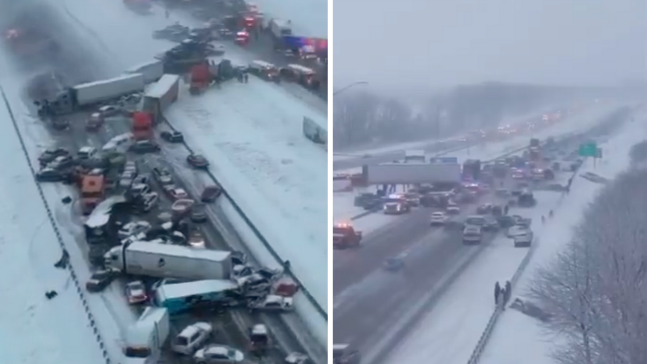 Carambol de proporții pe o autostradă din SUA: Au fost implicate cel puțin 50 de mașini