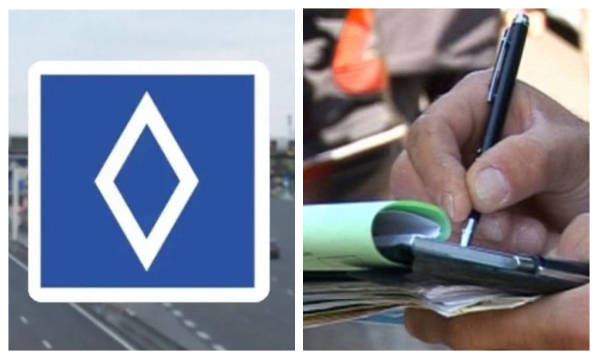Ce semnifică indicatorul rutier albastru cu un romb alb și unde îl întâlnim. Șoferii care îl ignoră riscă amenzi uriașe
