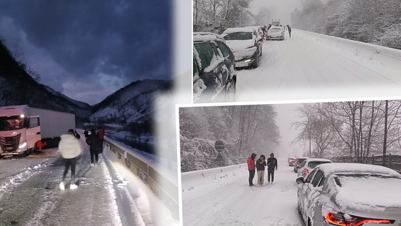 Blocaj pe Valea Oltului. Un TIR a derapat, iar echipajele de poliție au intervenit de urgență. FOTO