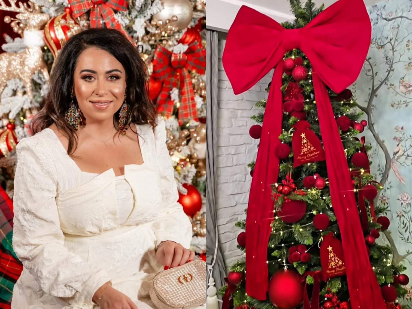 Oana Roman a împodobit bradul de Crăciun alături de fiica ei, Isa