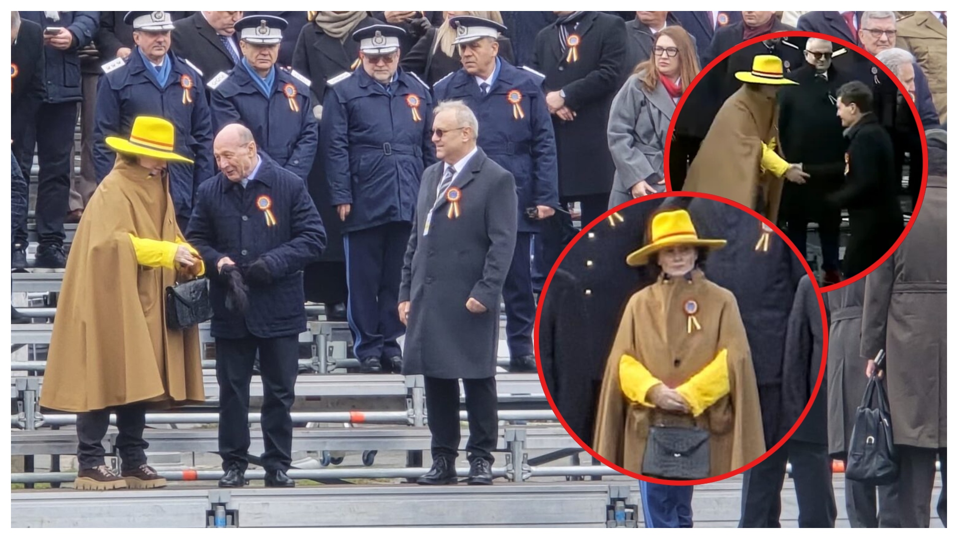 Cine e femeia cu ținută excentrică din tribuna oficială devenită virală după parada militară de la Arcul de Triumf