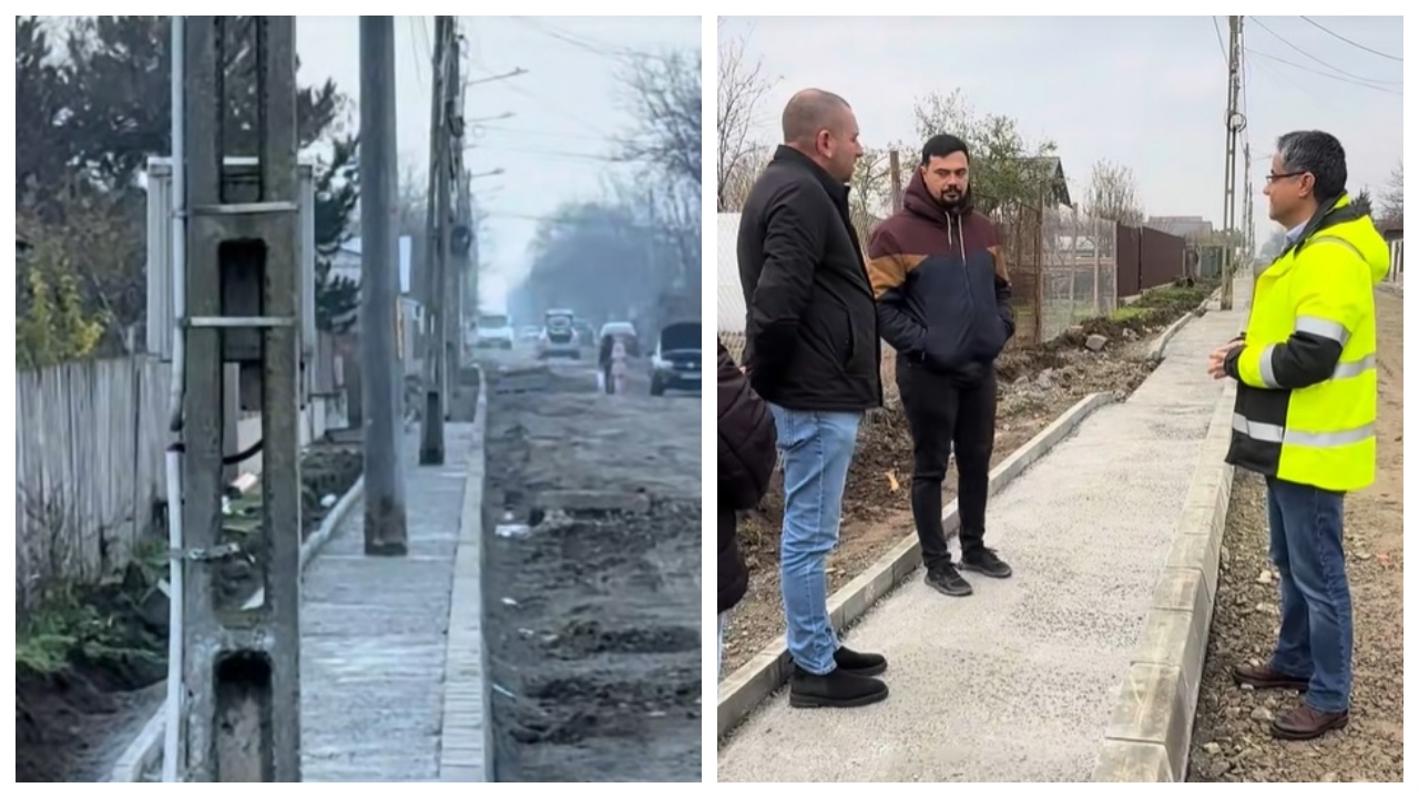 Dorel la Slobozia. Stâlpii din beton au fost uitați în mijlocul trotuarului! ”Cascadorii râsului! Ce ați făcut aici este o panaramă” VIDEO