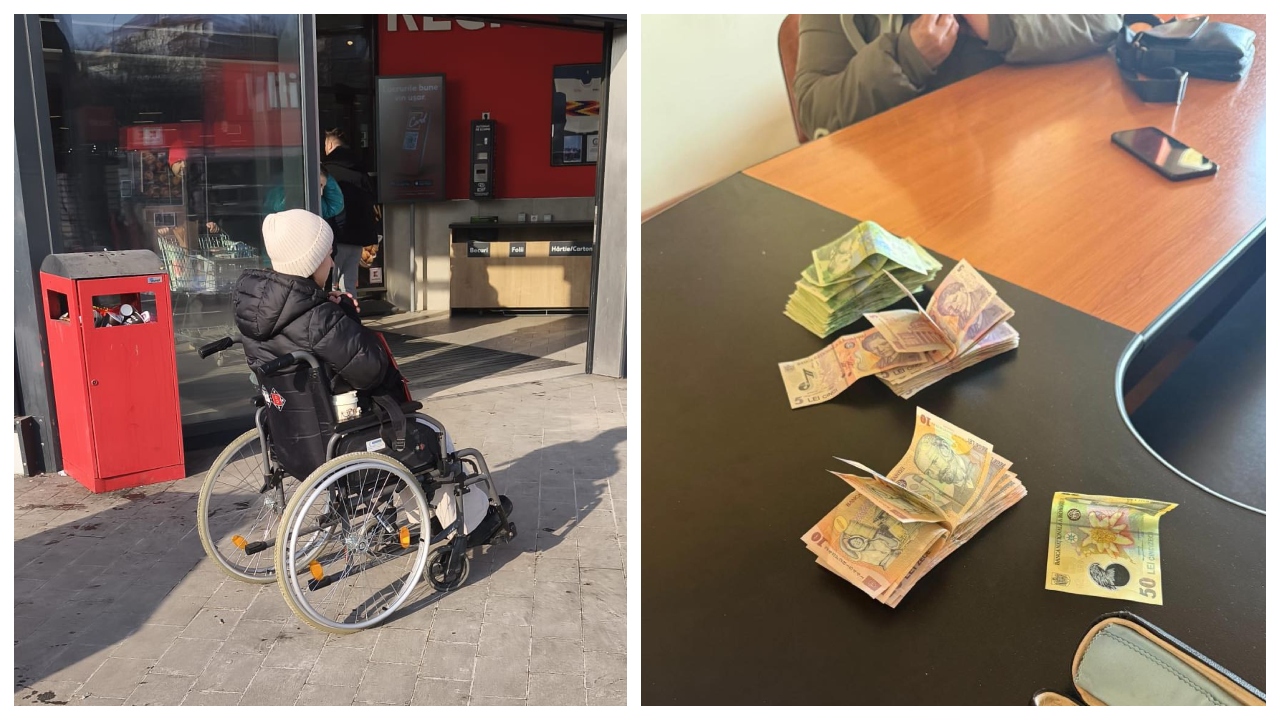 ”Filantropica” în varianta Iași. Cerșea făcând pe infirma, în scaun cu rotile, și locuiește la un hotel de lux!