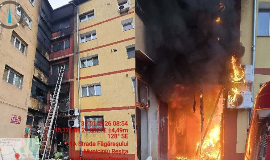 Cazul Rahova dă fiori. Incendiu violent la un bloc, locatorii au sunat speriaţi la 112