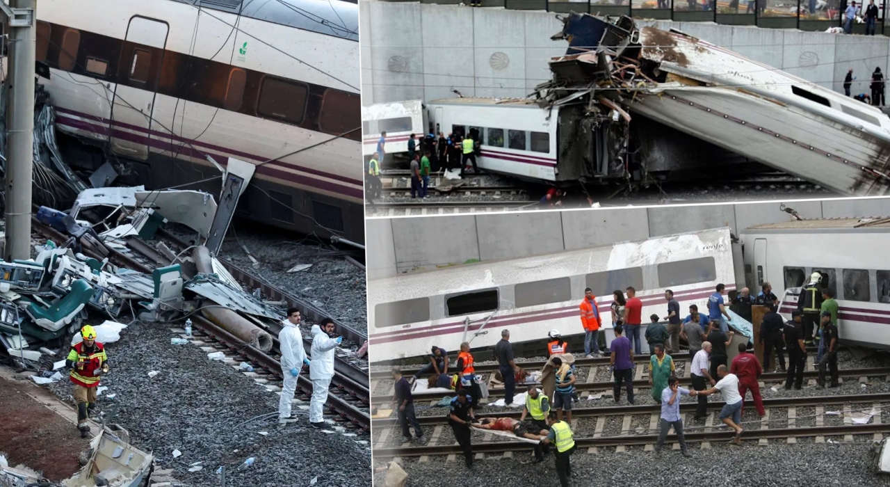 Un român, printre pasagerii trenului care a deraiat în Spania. În ce stare se află bărbatul