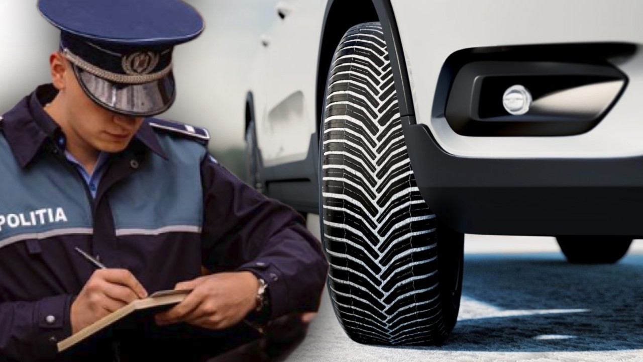 Cu ce amendă s-a ales o șoferiță prinsă pe autostradă cu anvelope de vară, în plină iarnă. Poliția i-a reținut și certificatul