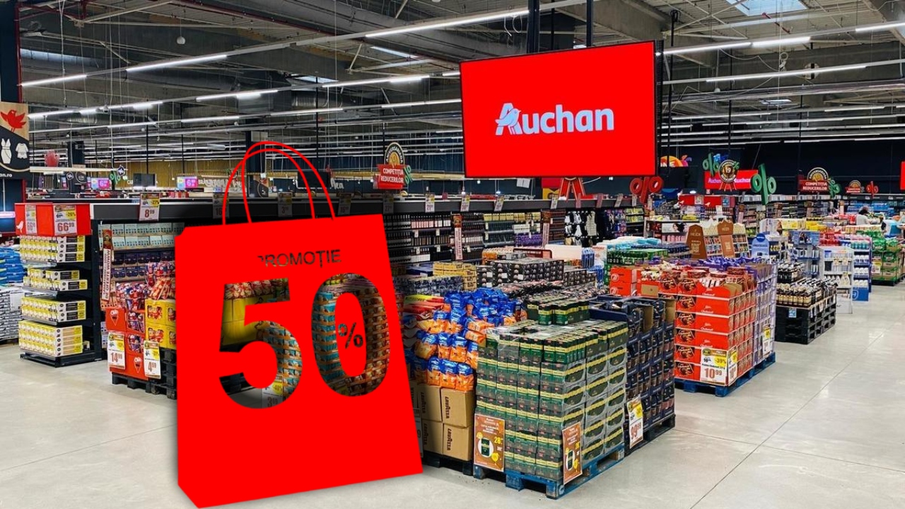 Auchan vine cu reduceri de până la 50%. Produsele care pot fi cumpărate la prețuri promoționale în perioada 14 ianuarie-10 februarie 2026