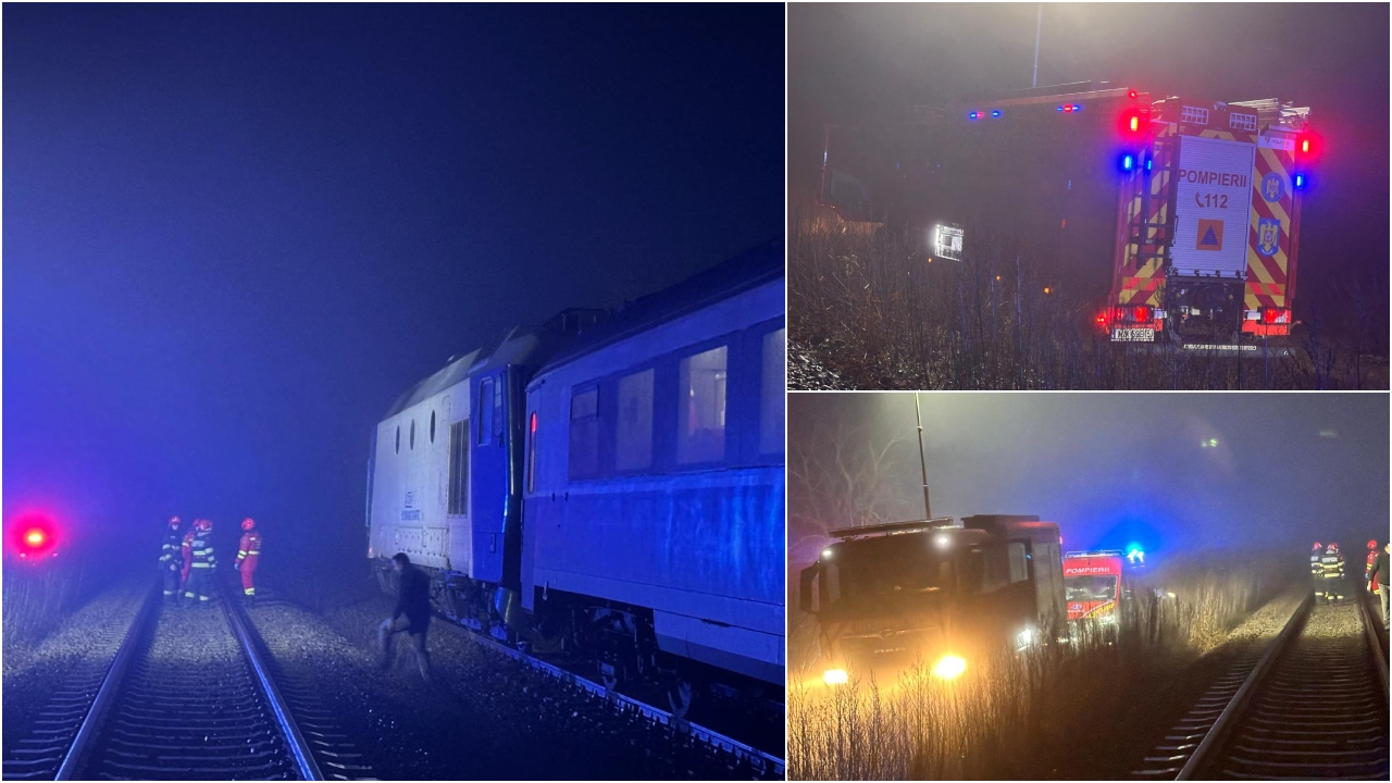 Incendiu într-un tren cu 200 de pasageri, în apropiere de Vaslui VIDEO