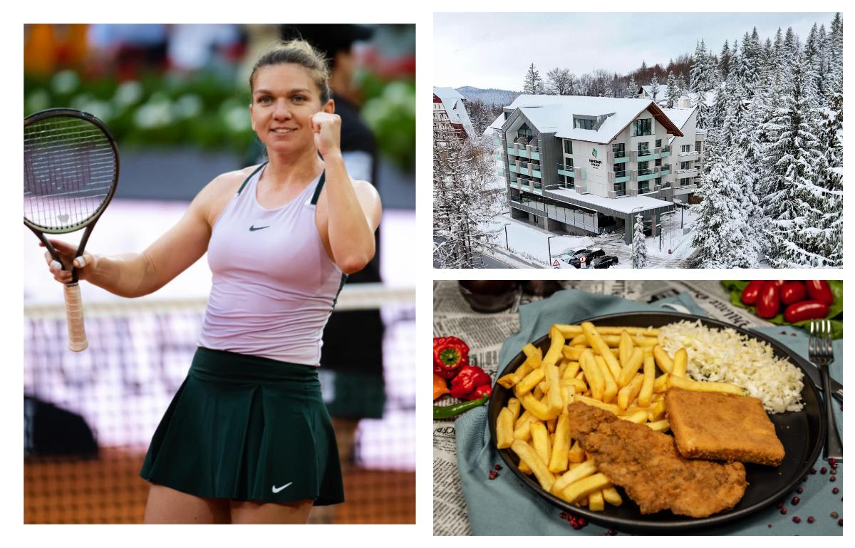 Ce prețuri are Simona Halep la restaurantul hotelului din Poiana Brașov. Cât costă o porție de cartofi prăjiți cu șnițel