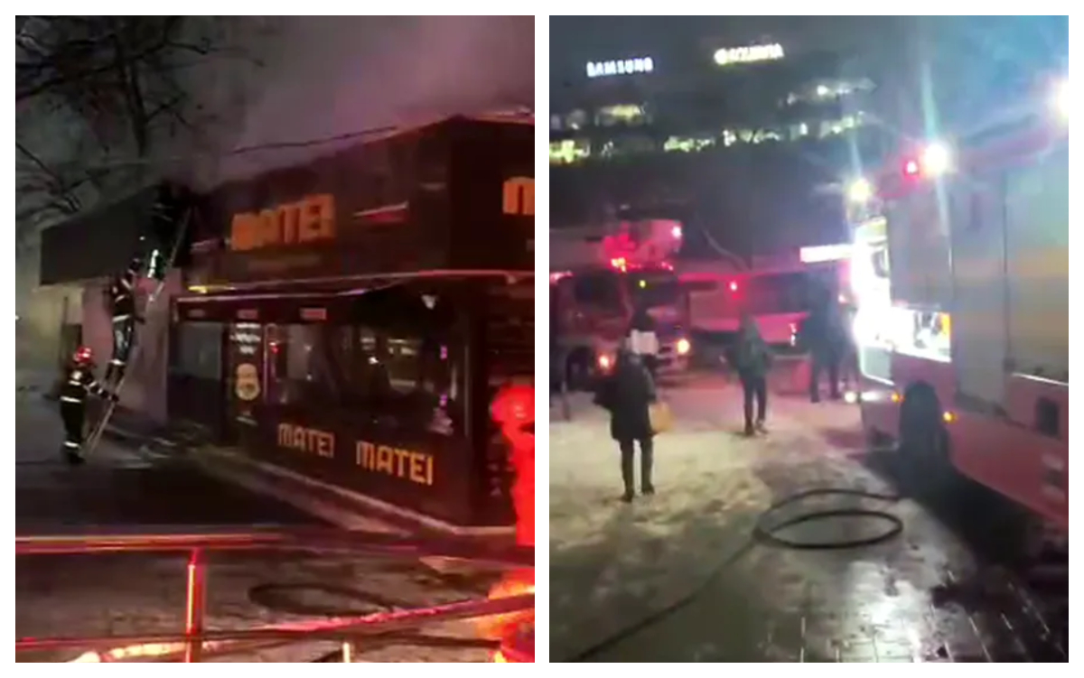 Incendiu în apropiere de stația de metrou Pipera. A ars o cunoscută patiserie