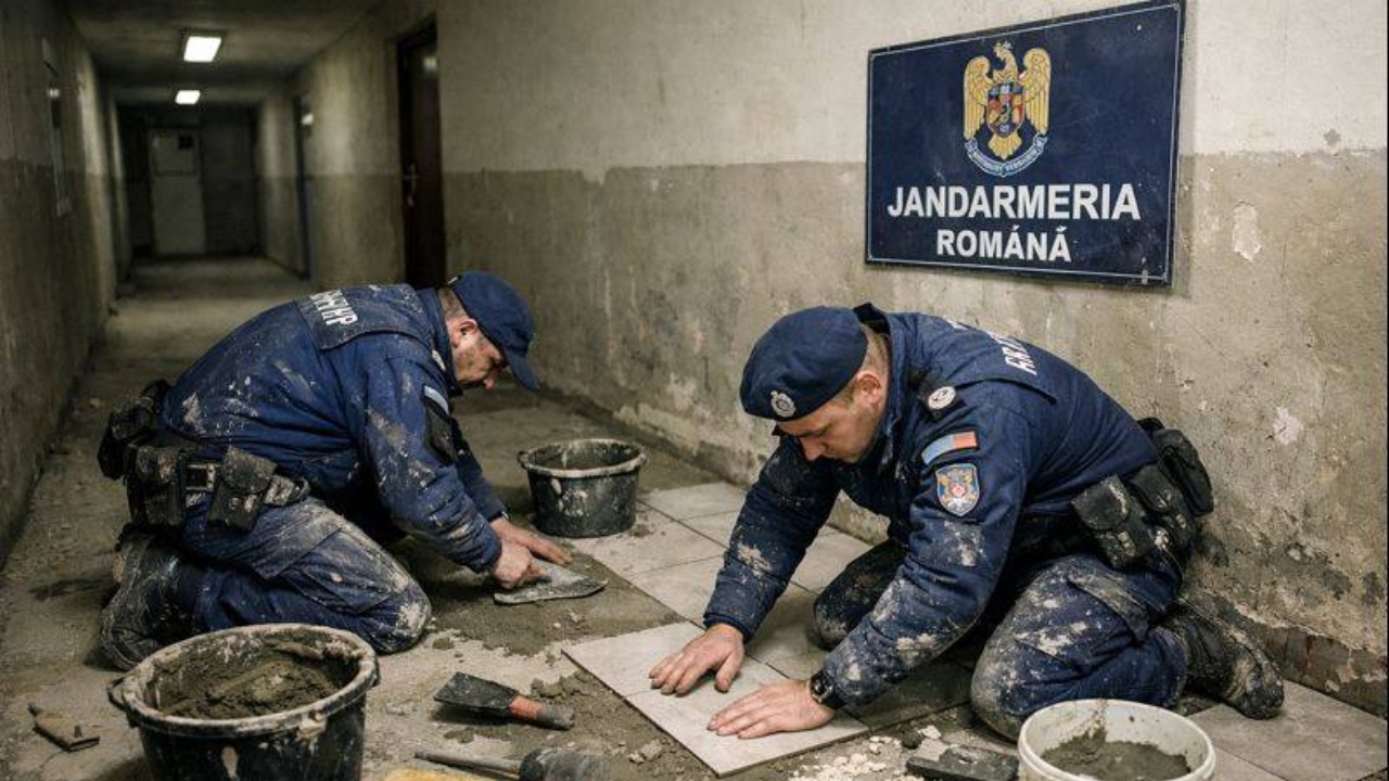 Jandarmii din Constanța reclamă că lucrează ture de până la 19 ore și că au fost obligați să monteze gresie în interiorul unității. Cum se apără instituția: „Implicarea s-a realizat exclusiv pe bază de voluntariat”