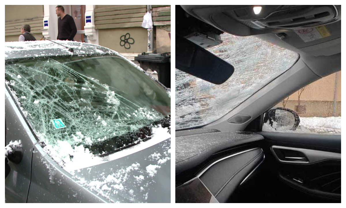 Cine plătește pentru mașinile avariate de gheața căzută de pe clădiri. Ce spune legea