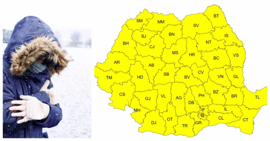 Prognoza meteo. Gerul se extinde în toată ţara, temperaturile scad până la -21 de grade Celsius