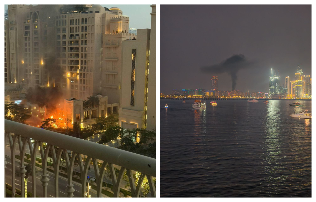 Teroare în zona Golfului. Iranul a lovit o clădire din exclusivista Palm Jumeirah din Emirate, un român a trăit live bombardamentele VIDEO