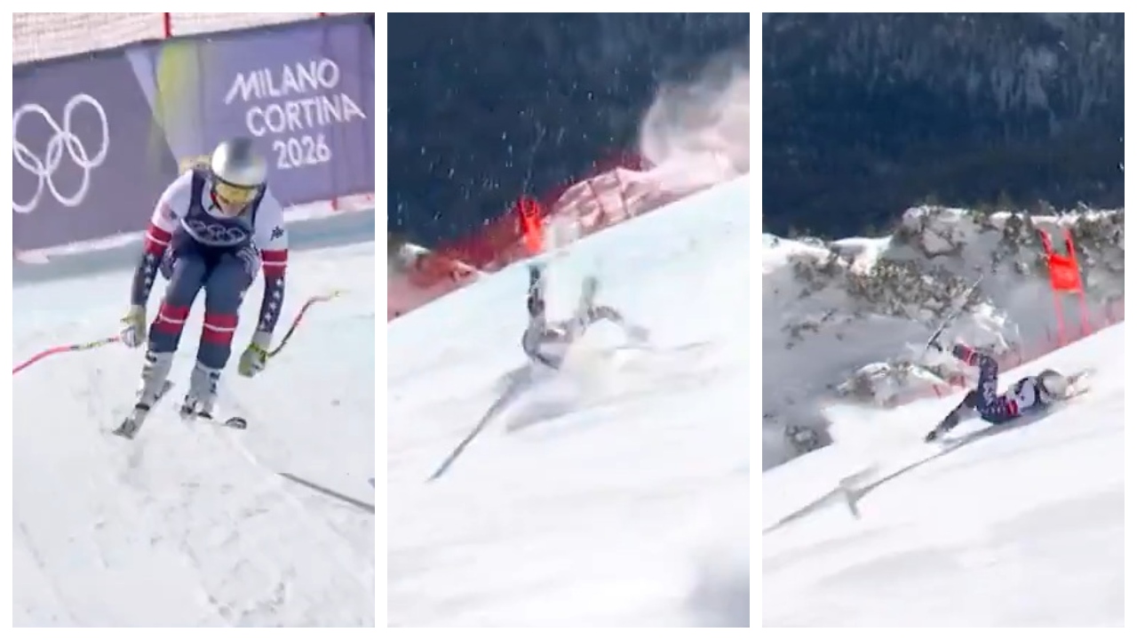 VIDEO Accident cumplit la Milano-Cortina. O legendă a schiului s-a ”rupt” la câteva secunde după startul probei de coborâre! Plângea și urla de durere pe pârtie!