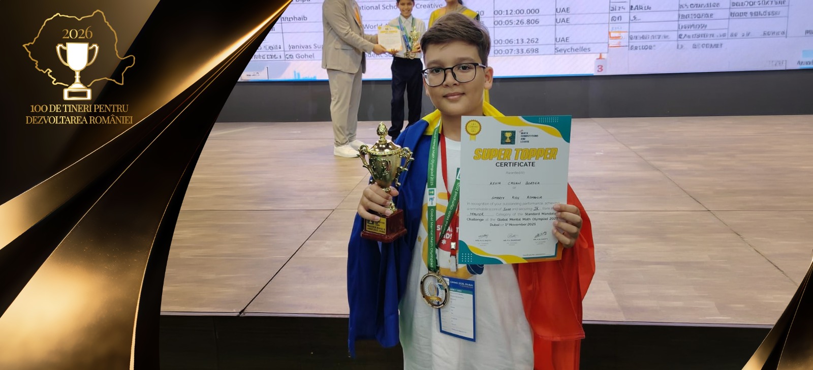 Creierul lui este un super-computer! Românul Kevin-Casian Bordea a devenit, la 10 ani, campion mondial pe trei continente,