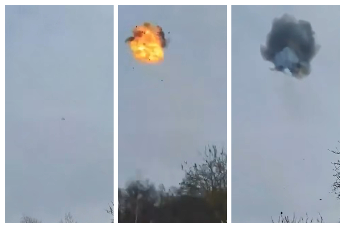Momentul în care un avion F-16 ucrainean doboară o dronă rusă Shahed: „Imaginile nu sunt cu AI” VIDEO