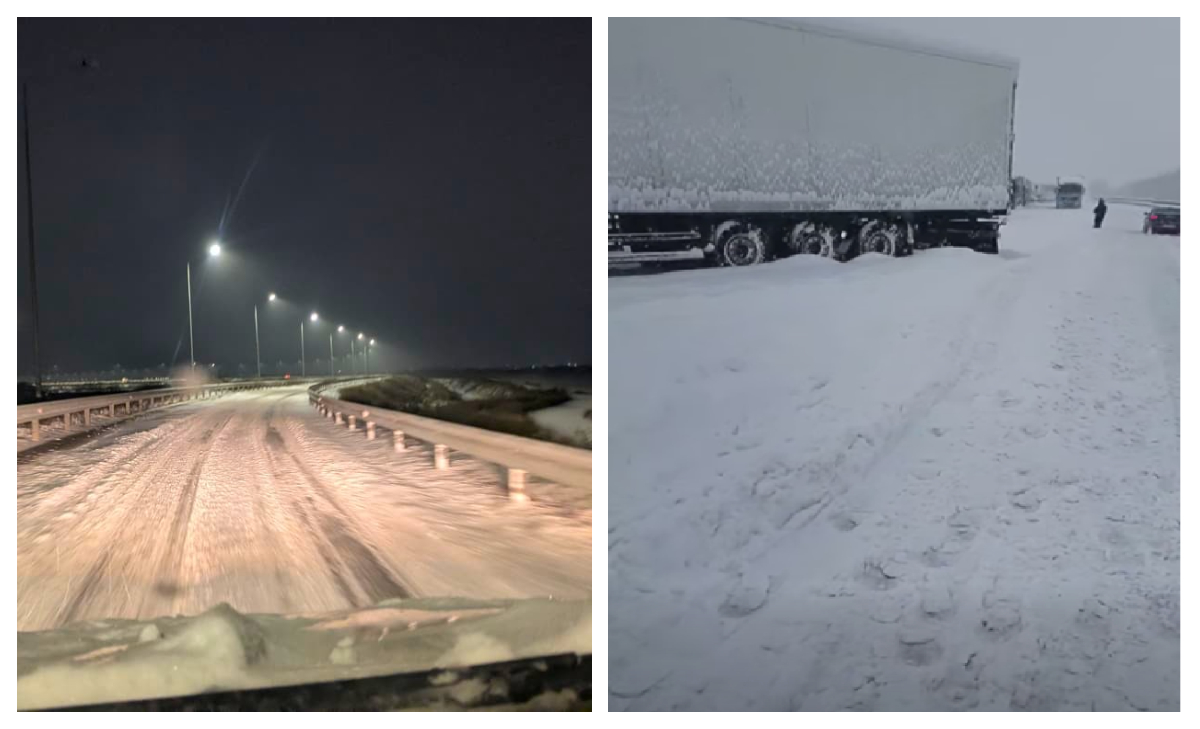 Centura Capitalei, blocată din cauza nămeților. Imagini de la fața locului: ”Am luat-o la picior, nu se deszăpezește da plătim taxe”