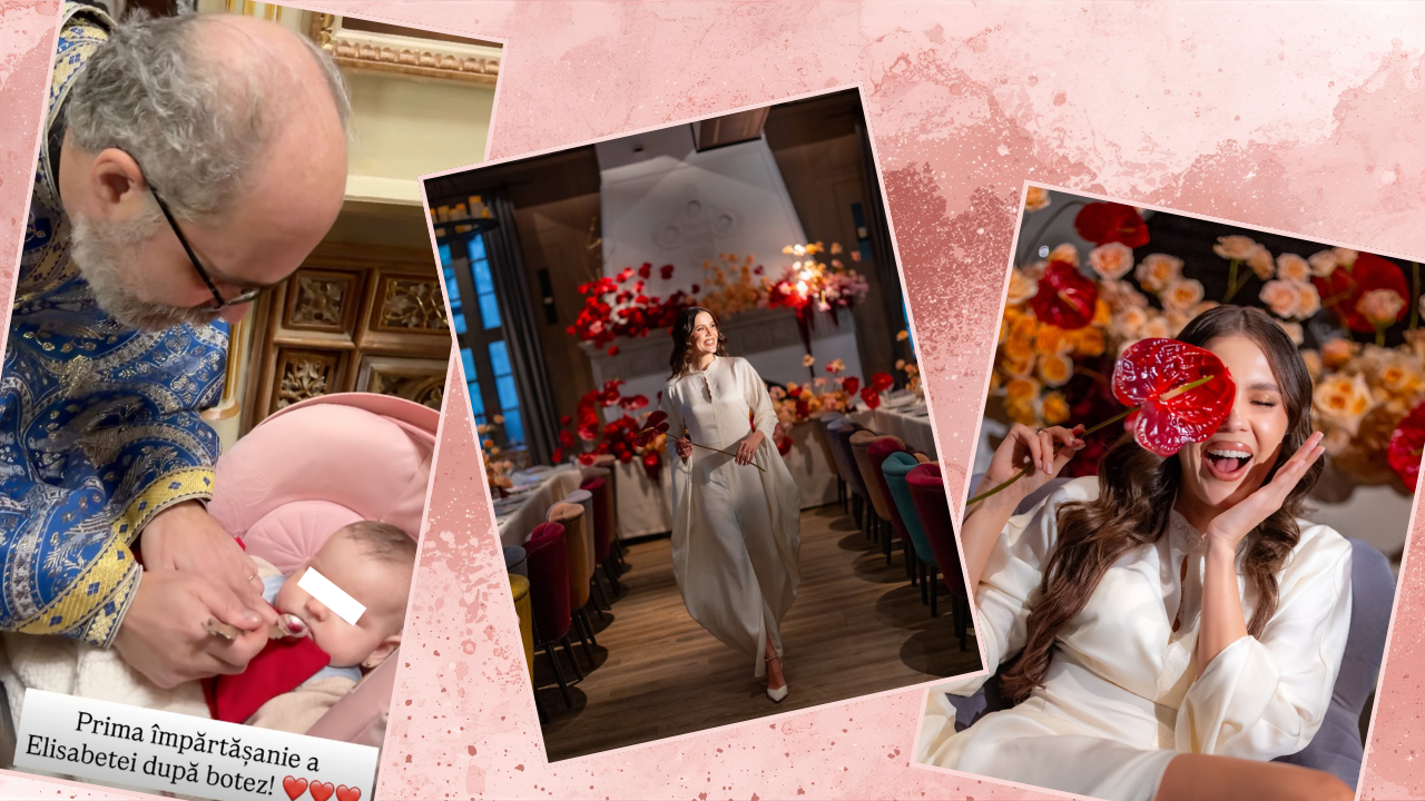 Emily Burghelea a făcut furori într-o rochie de infarct, la botezul celui de-al treilea copil! Ce a pus în cădița bebelușului: „Tradiție cu succes!”