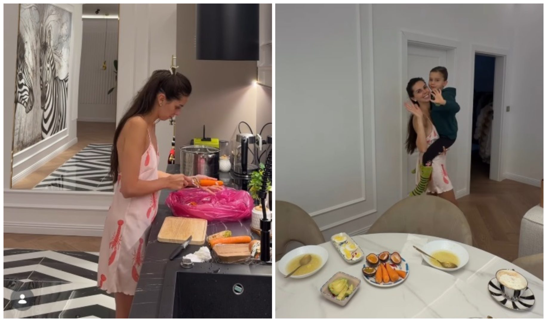 Noi imagini din casa nouă a artistei Georgiana Lobonț. Cum arată bucătăria vedetei: „M-am apucat direct să fac o supă de găină”