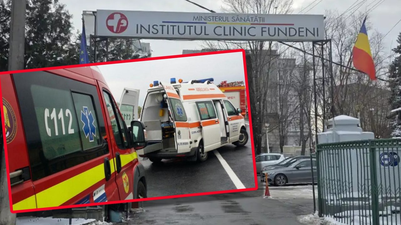 Incendiu la Spitalul Fundeni, în plin cod galben de ninsori. Pompierii intervin de urgență
