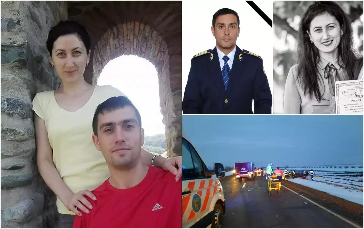 Dan şi Cătălina, cei doi părinţi morţi în accidentul din Brăila, sunt plâşi de rude şi cunoscuţi: „Se spune că cei buni ajung la Dumnezeu”