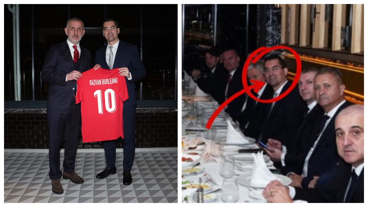 La masă cu dușmanul! Președintele FRF, Răzvan Burleanu, s-a ospătat cu turcii înaintea meciului capital pentru calificarea la Mondiale