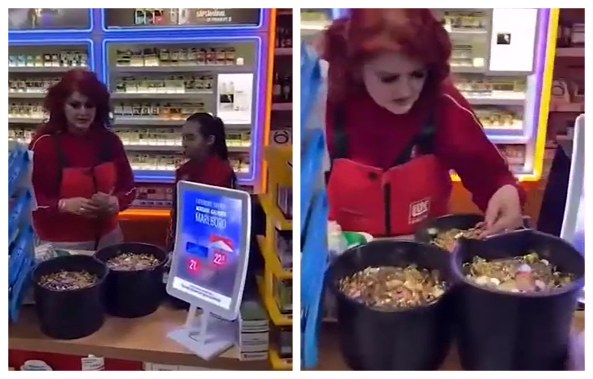 Protest inedit! Plinul de benzină plătit cu găleata de monede