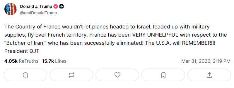 Sursă foto : Captură Truth Social