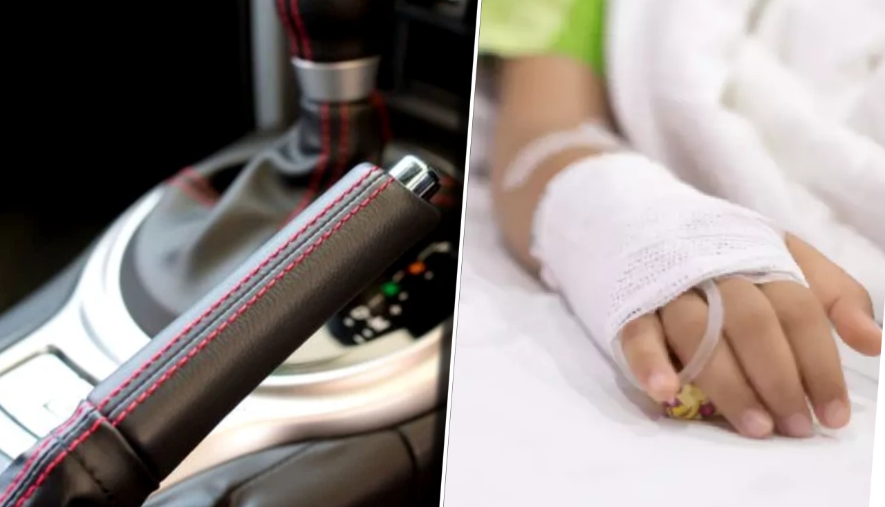 Fetiță de 6 ani, la un pas de moarte după ce mașina părinților parcată fără frână de mână a dărâmat un gard