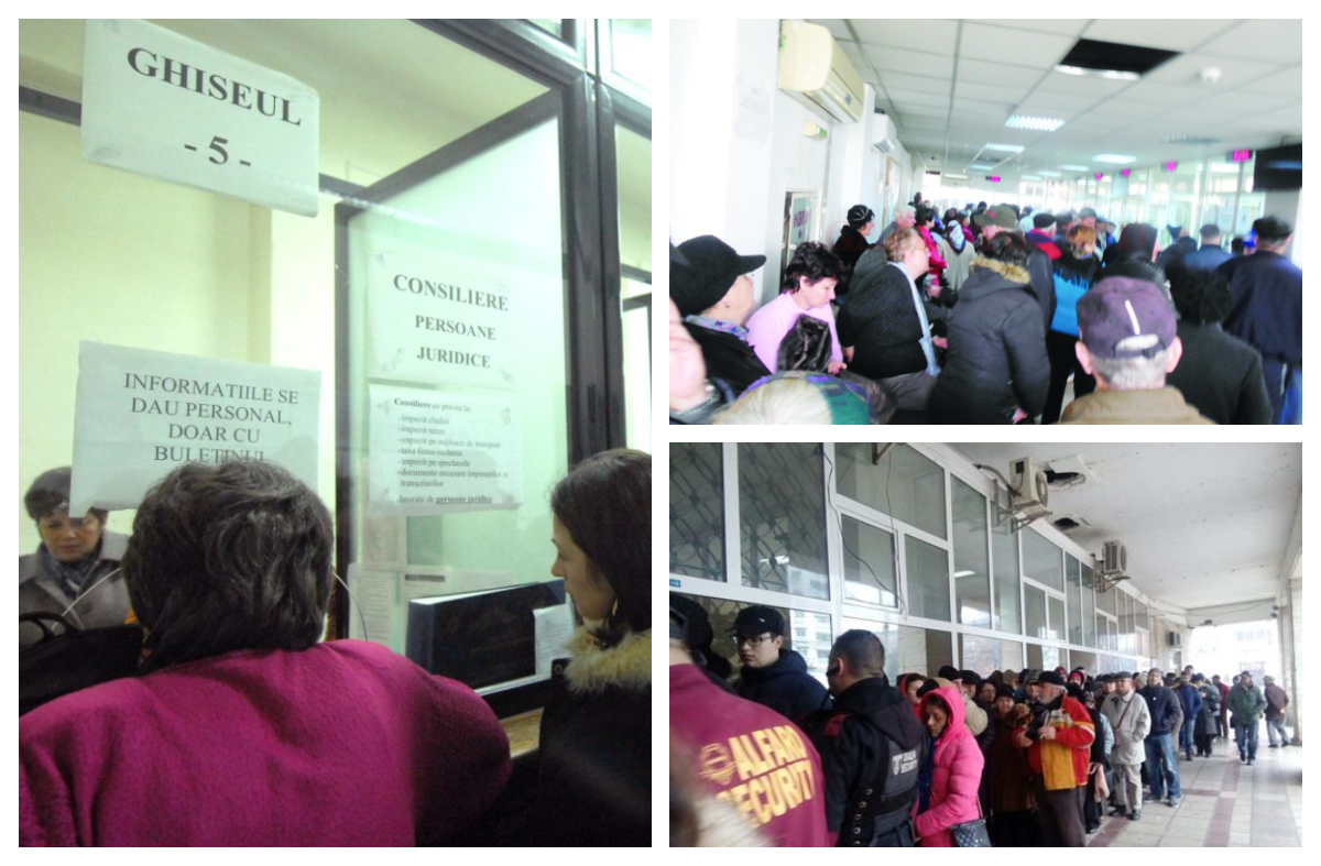 Aglomerație la ghișeele de taxe și impozite din toată țara. Românii asteaptă la cozi uriașe pentru a beneficia de reducerea de 10%