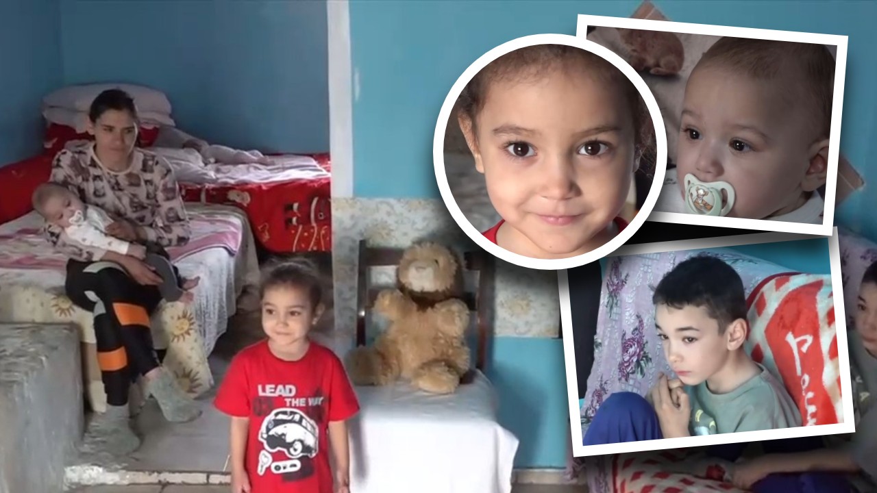Povestea dureroasă a unei familii din Iași. Nouă copii împart o singură jucărie: „Mai trebuie și câte un pachet la școală. Le dăm și noi când avem”