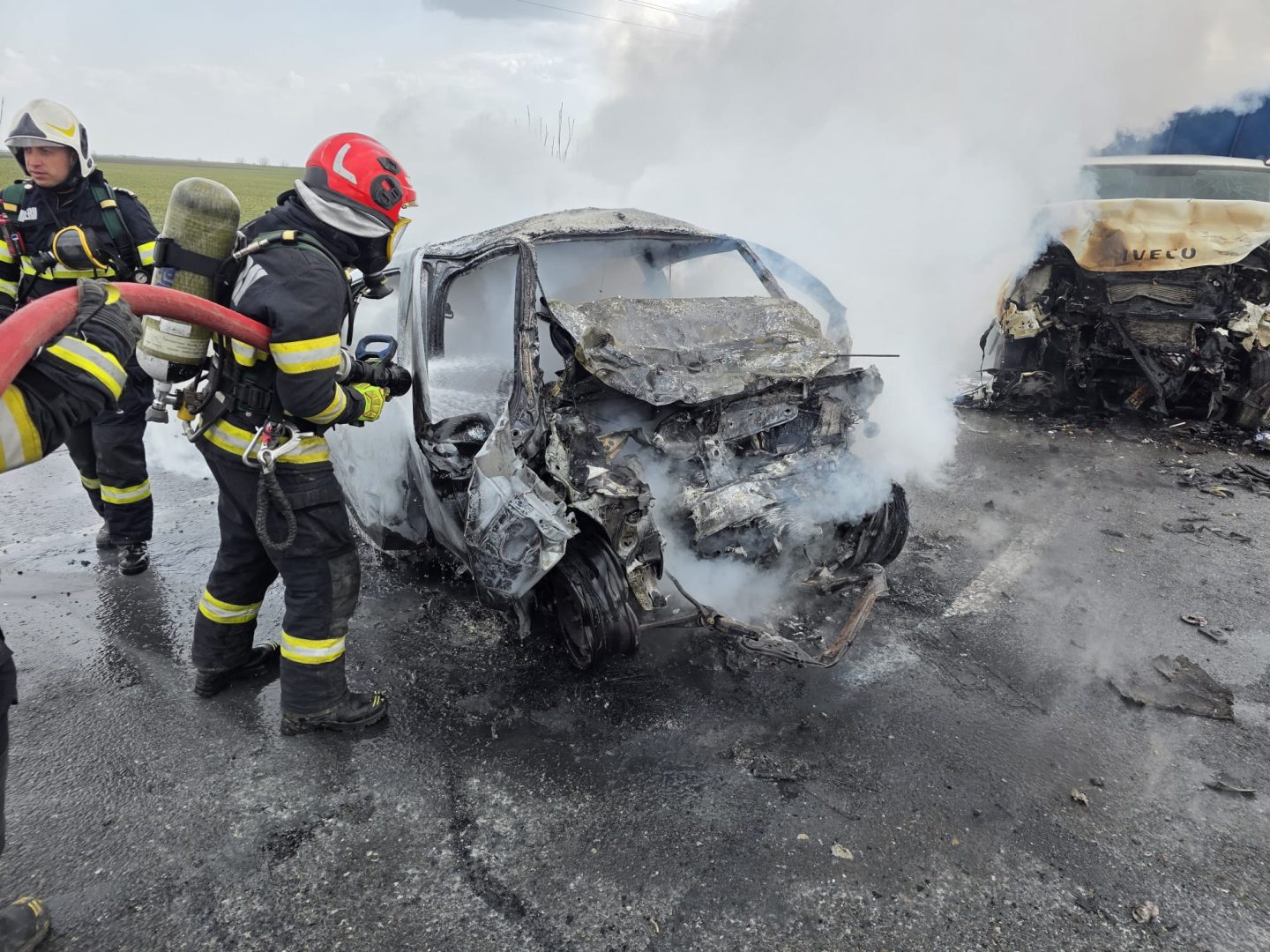 Un grav accident rutier s-a produs luni, la prânz, pe drumul european E85, între localitățile Limpeziș și Mihăilești.