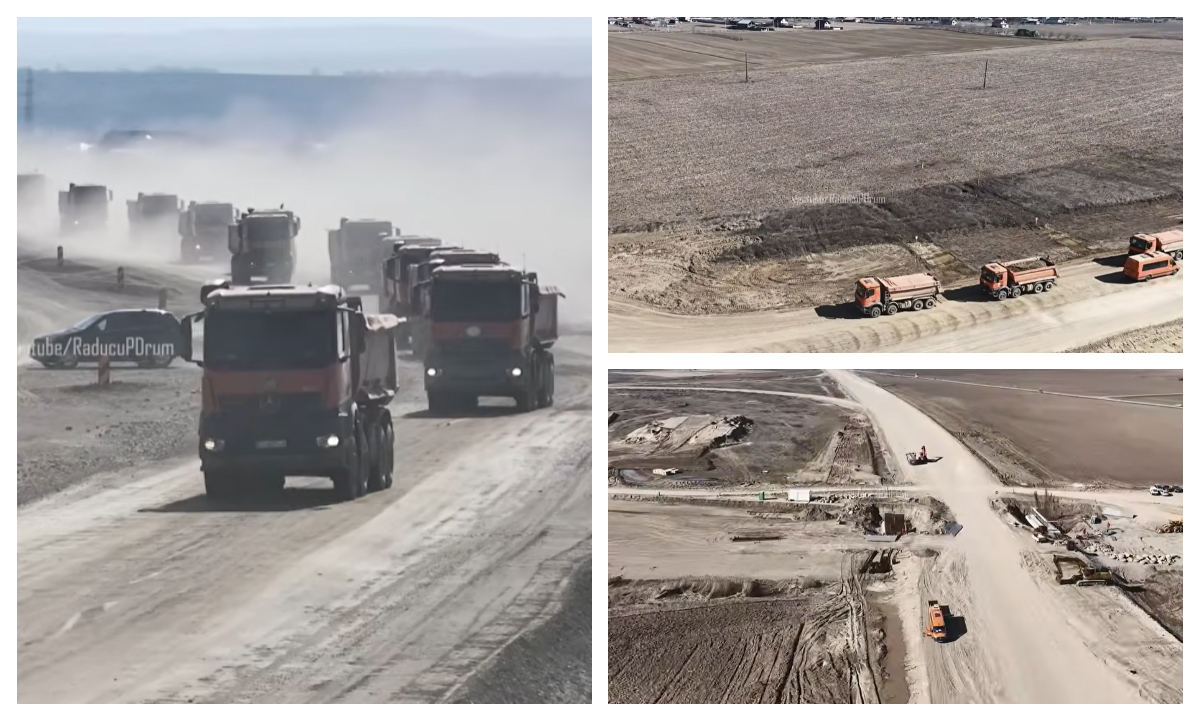 În ce stadiu sunt lucrările pe Autostrada Moldovei A7 Bacău – Pașcani. Noi imagini de pe șantiere