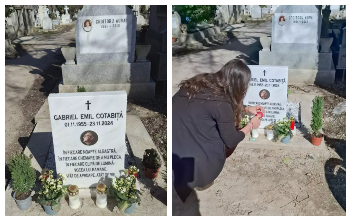 Cum arată mormântul lui Gabriel Cotabiță din Cimitirul Bellu la aproape un an și jumătate de la moartea acestuia: ”A fost greu, am refuzat să cred”