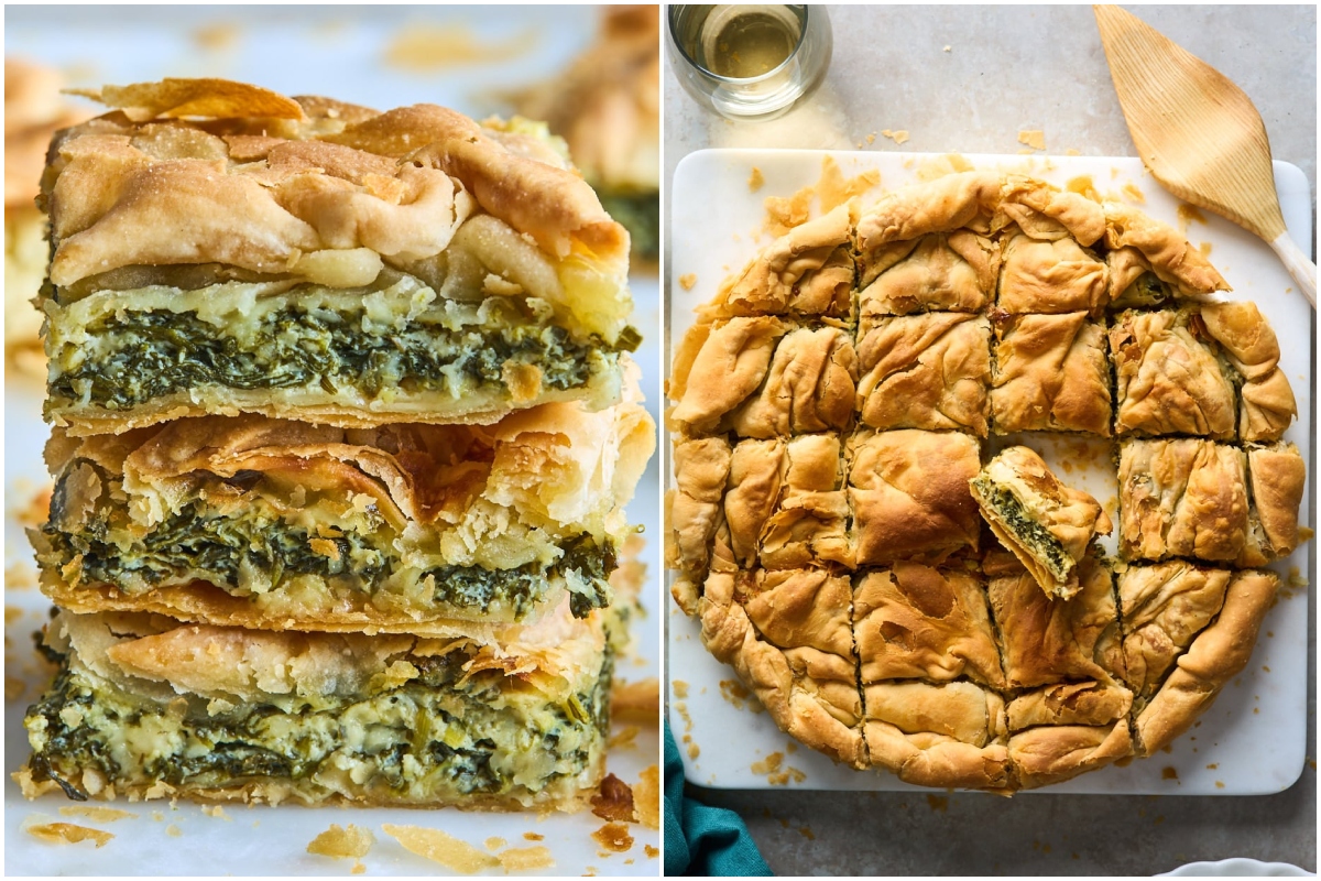 Cum se prepară spanakopita, plăcinta fragedă care face furori pe rețelele sociale. Aspectuos, crocant și gustos, preparatul impresionează de la prima îmbucătură