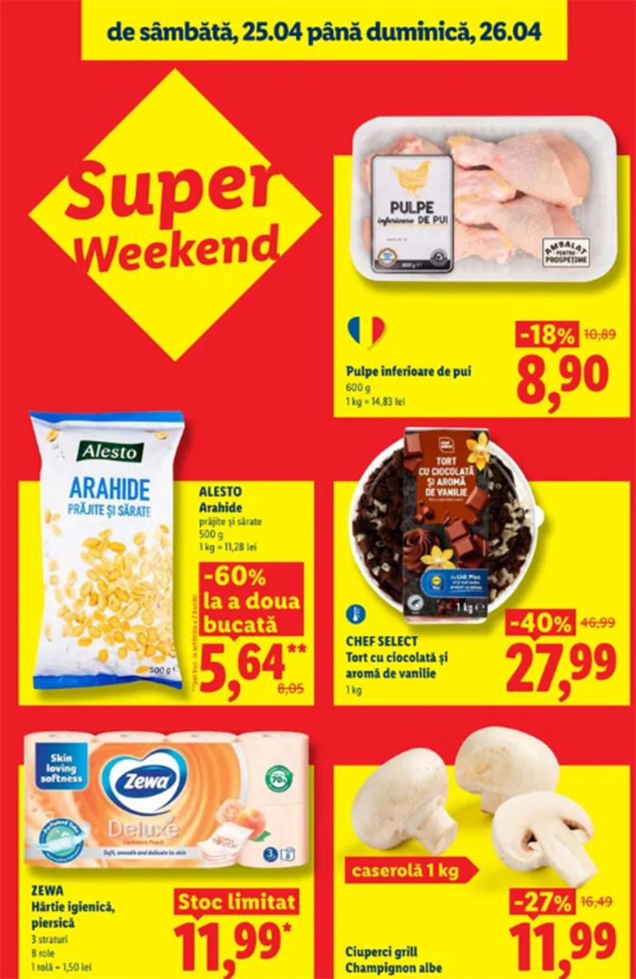 Lidl a dat din nou startul unei noi campanii de reduceri. Prețuri reduse cu până la 40% în „Super weekendul”