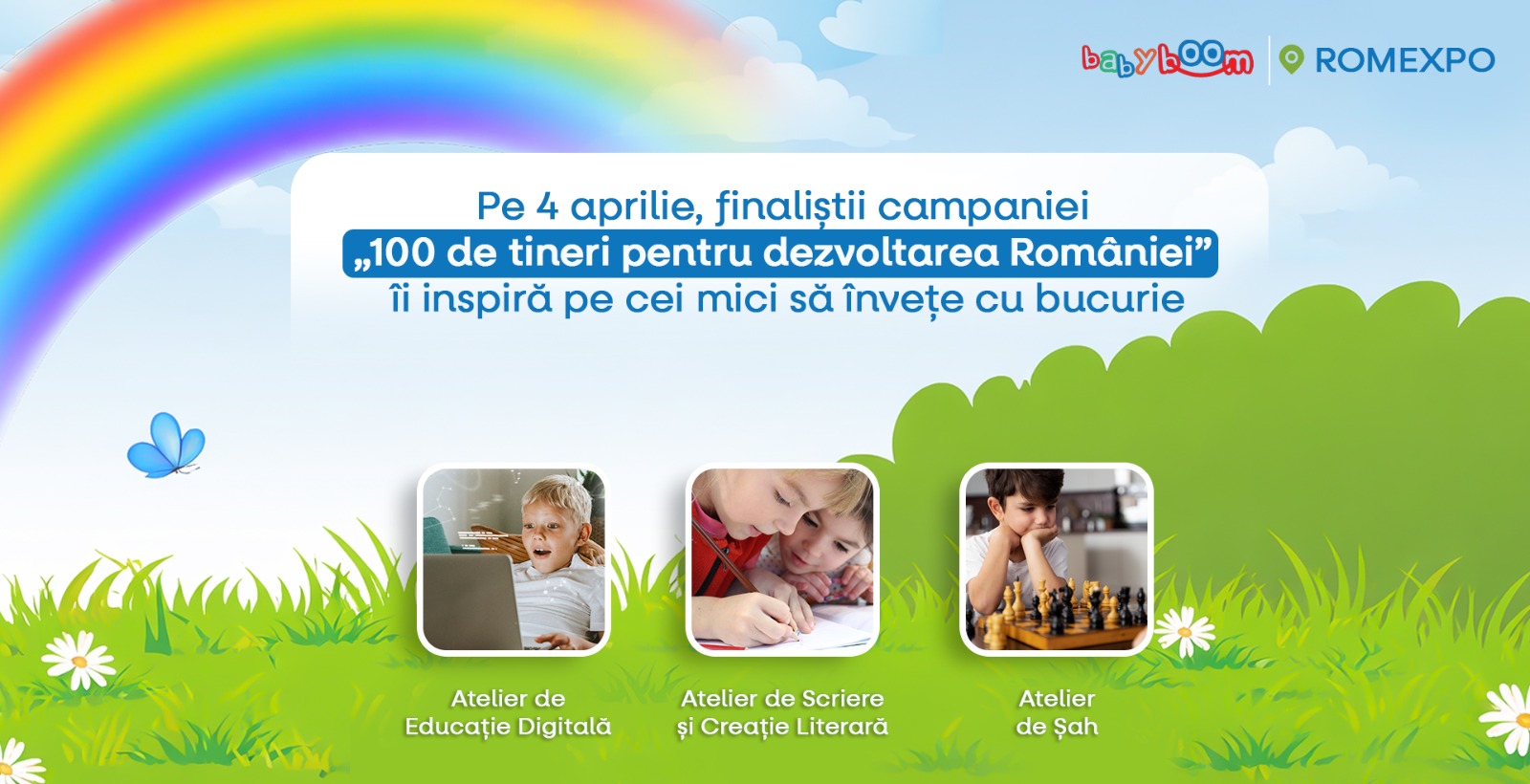 Educația viitorului, la Baby Boom Show: finaliștii „100 de tineri pentru dezvoltarea României” devin mentorii copiilor pentru o zi