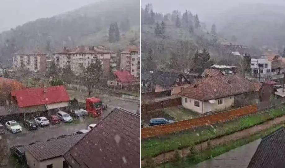 Vreme de iarnă înainte de minivacanța de 1 Mai. La munte ninge, în restul țării este frig și plouă