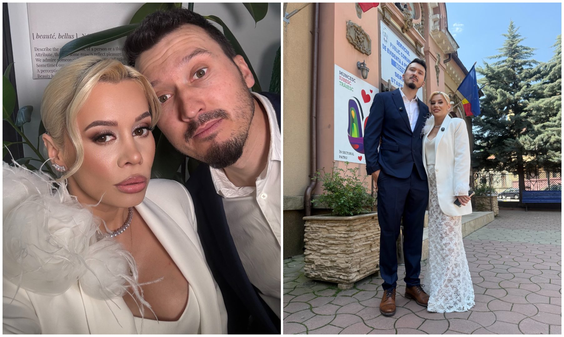 Anisia Gafton și Serghei s-au căsătorit. Primele imagini de la cununia civilă: „Nu ne îmbrăcăm frumos, dar și când o facem”