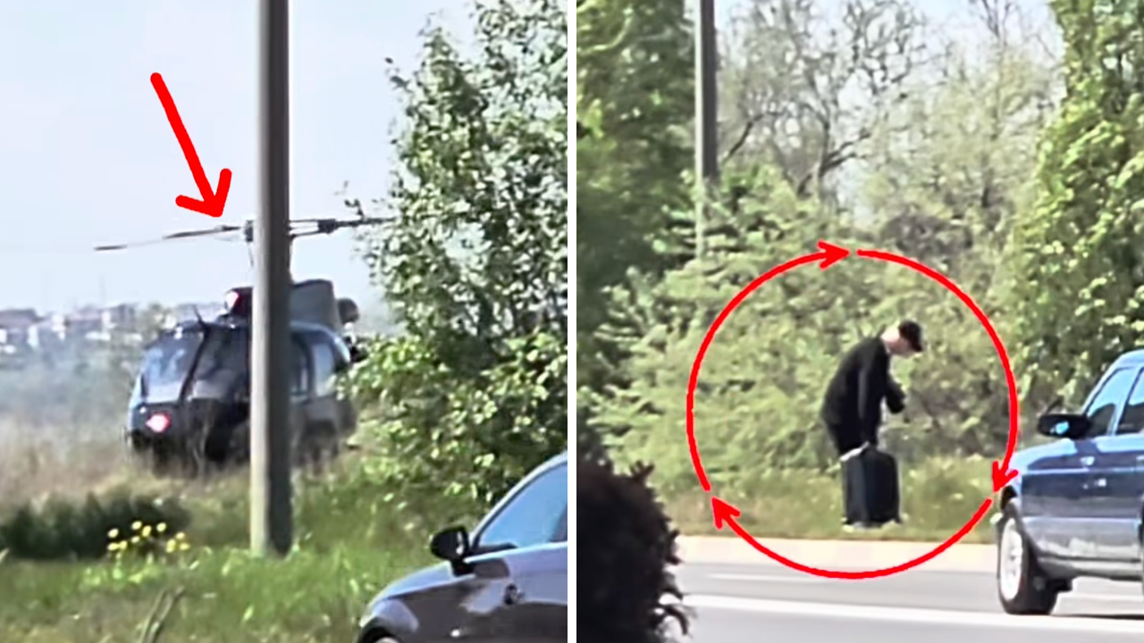 VIDEO A fentat coada de pe A2 cu elicopterul! Imaginile virale cu turistul care a plecat din Mamaia cu „uber-ul pentru bogați”