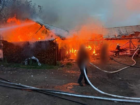 Incendiu violent la două adăposturi de animale, în Suceava
