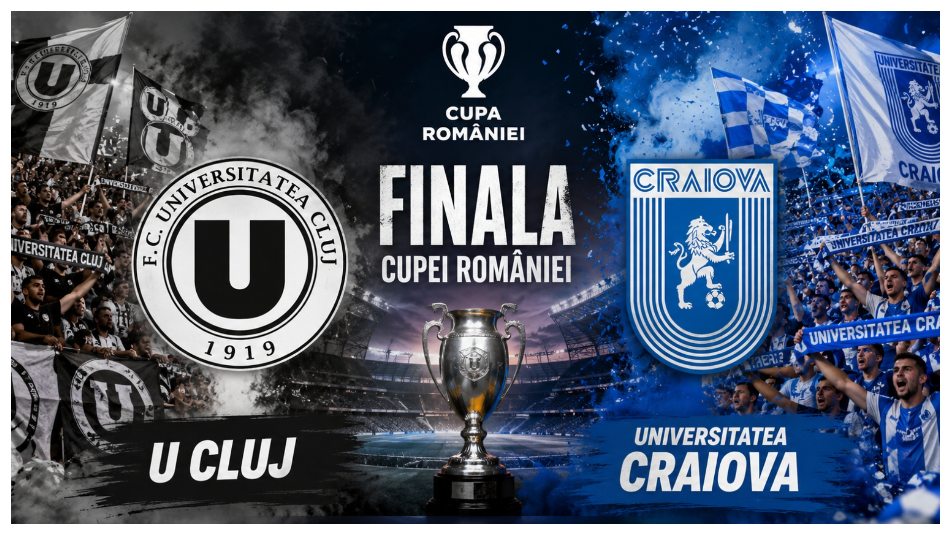LIVE U Cluj – Universitatea Craiova finala Cupa României. Cine va câştiga primul trofeu al sezonului 2025-2026, unde vezi meciul în direct la TV