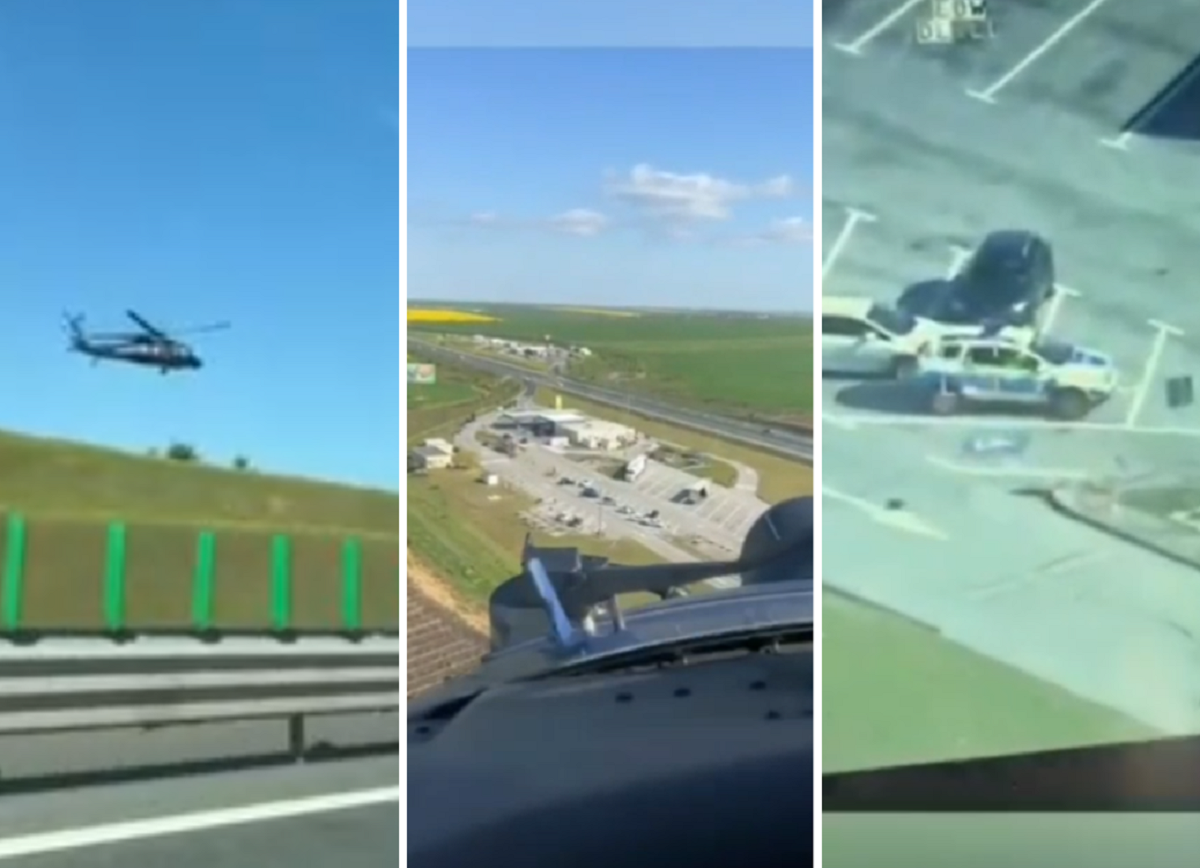 Scene ca în filme pe Autostrada Soarelui de 1 Mai. Un tânăr de 19 ani, care circula haotic, a fost urmărit cu elicopterul pe drumul spre mare