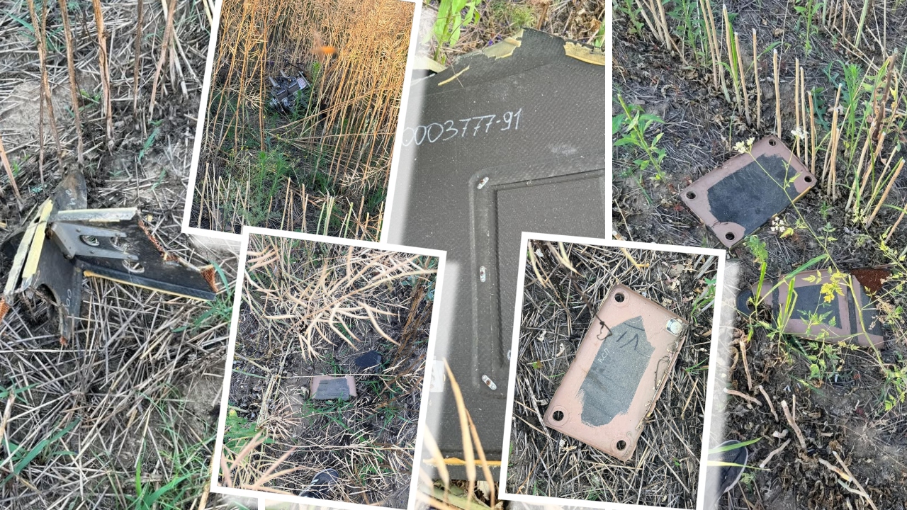 Resturi de dronă găsite pe un câmp din Tulcea. Autoritățile au decis să le detoneze din cauza posibilității de a avea explozibil la bord