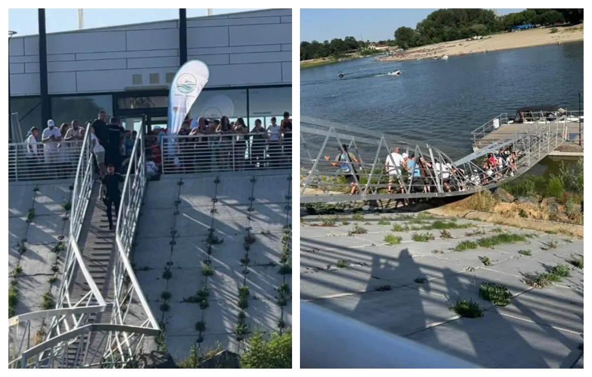 Incident grav la Călărași, de ”Zilele Dunării”. O pasarelă plină cu turiști s-a prăbușit în ziua inaugurării